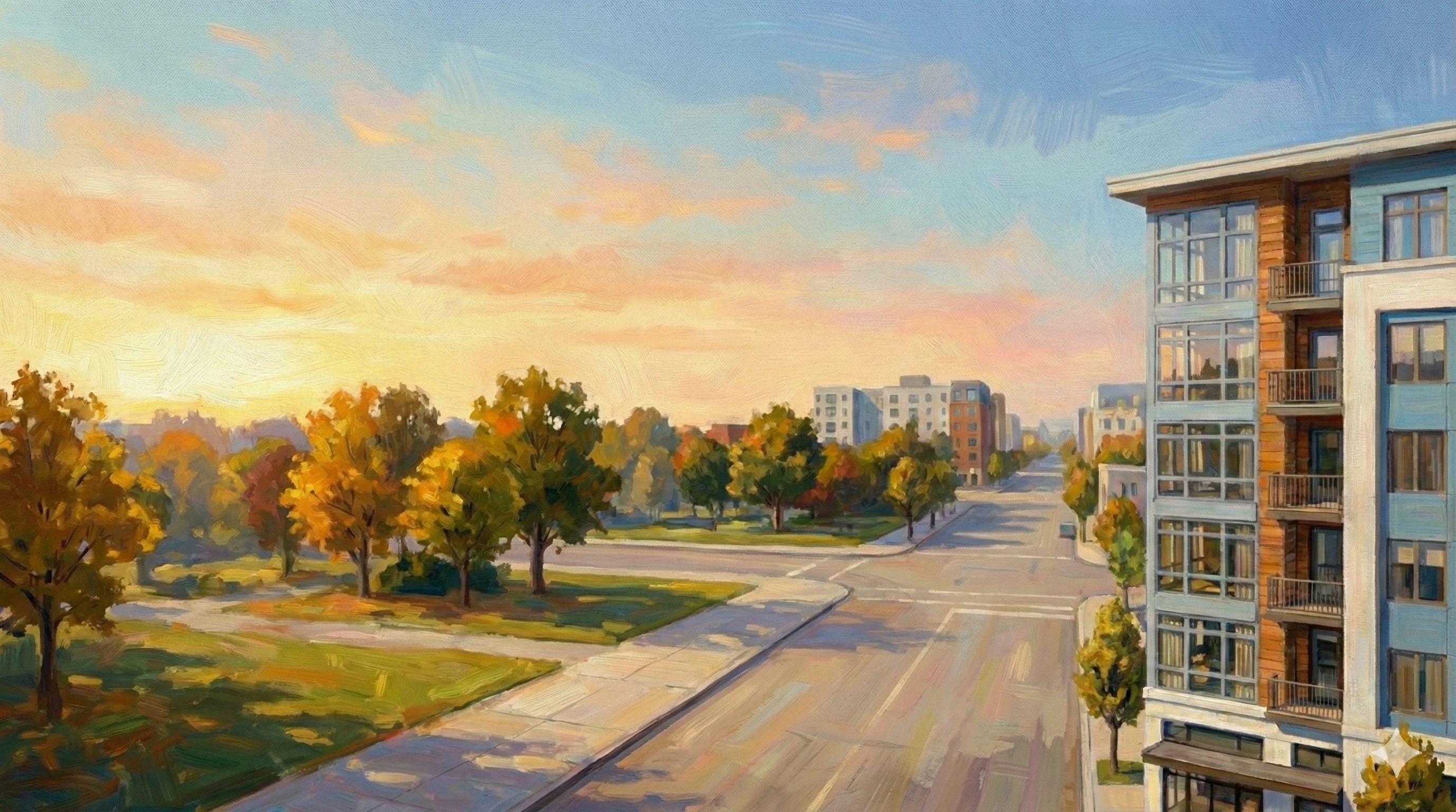 Abstract visualization of commercial real estate data analytics